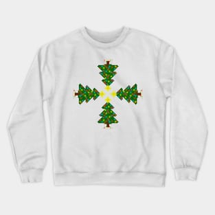Pixel Christmas Tree Kaleidoscope Crewneck Sweatshirt